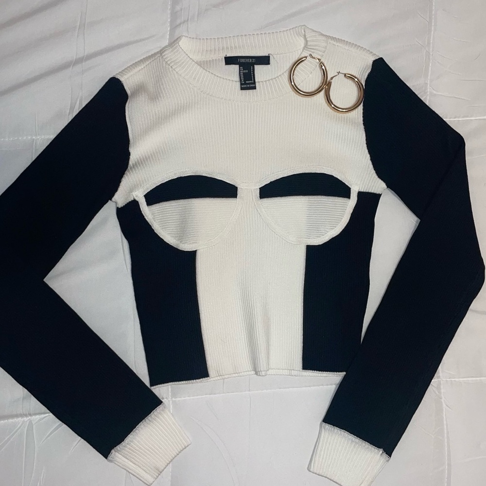 Ribbed color block top